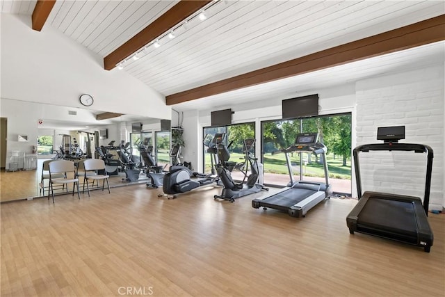 32641 Womsi Rd, Pauma Valley, CA 92061 - gym with wood finished floors and rail lighting