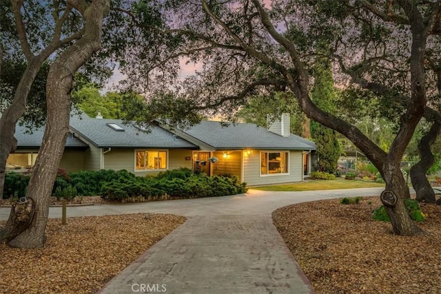 947 Calimex, Nipomo, CA 93444 - ranch-style home featuring curved driveway, a chimney, and roof with shingles