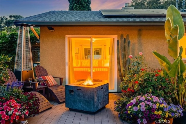 947 Calimex, Nipomo, CA 93444 - deck at dusk with a fire pit