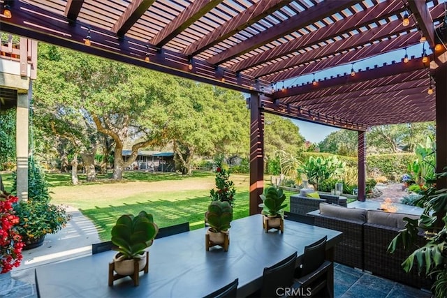 947 Calimex, Nipomo, CA 93444 - view of patio / terrace with a pergola, outdoor dining area, and outdoor lounge area