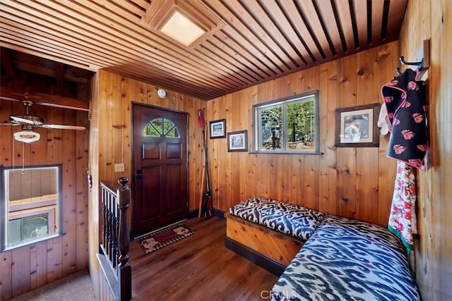 33211 Juniper Ln, Green Valley Lake, CA 92341 - entryway featuring wooden walls and wood finished floors