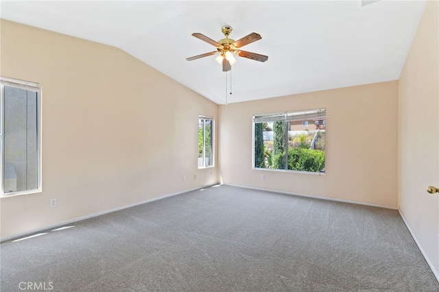 23832 Matador Way, Murrieta, CA 92562 - carpeted empty room featuring vaulted ceiling and ceiling fan