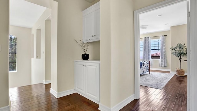 18 Via Canero, San Clemente, CA 92673 - hallway with dark wood finished floors and baseboards