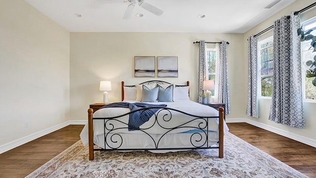 18 Via Canero, San Clemente, CA 92673 - bedroom with wood finished floors, ceiling fan, and recessed lighting