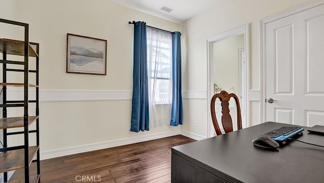 18 Via Canero, San Clemente, CA 92673 - home office featuring dark wood-style floors and baseboards