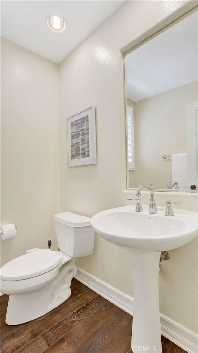 18 Via Canero, San Clemente, CA 92673 - half bathroom with toilet and wood finished floors