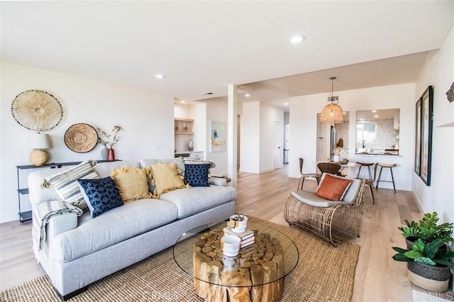 4026 Garfield St, Carlsbad, CA 92008 - living room featuring light wood-type flooring and recessed lighting