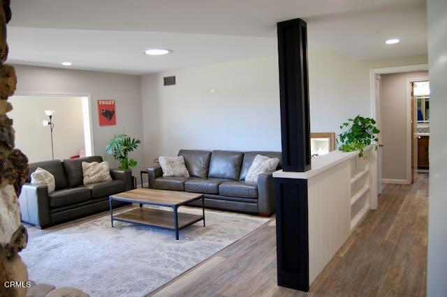 691 Via Ondulando, Ventura, CA 93003 - living area with wood finished floors and recessed lighting