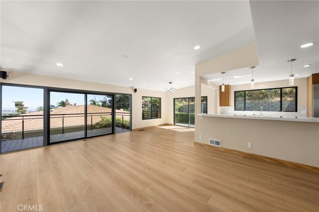 325 N Madison Ave, Monrovia, CA 91016 - unfurnished living room featuring recessed lighting and light wood-type flooring