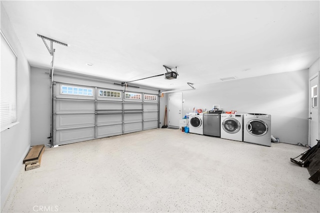 18536 Mescal St, Rowland Heights, CA 91748 - garage featuring washing machine and clothes dryer and a garage door opener