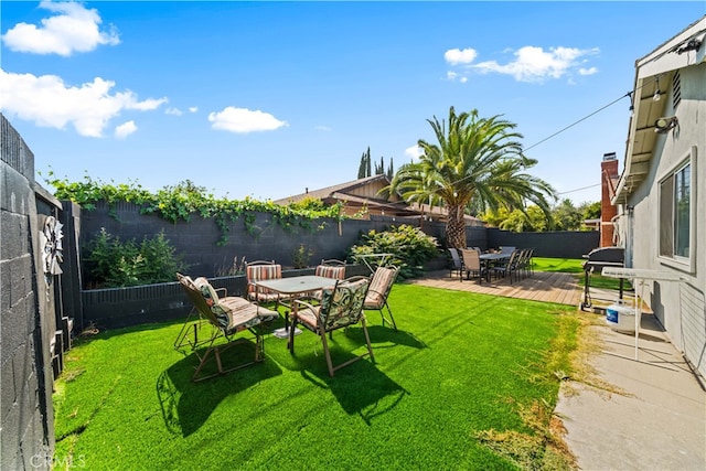 18536 Mescal St, Rowland Heights, CA 91748 - fenced backyard featuring outdoor dining space