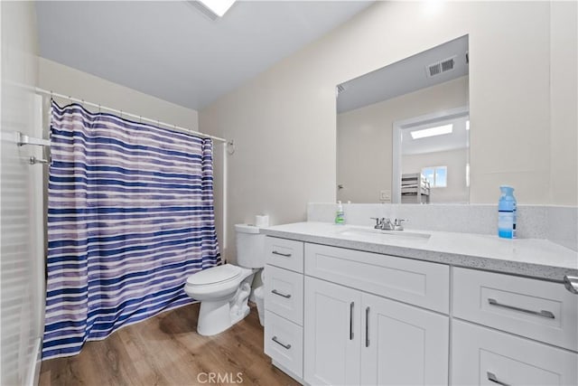18536 Mescal St, Rowland Heights, CA 91748 - bathroom featuring vanity, wood finished floors, and a shower with curtain
