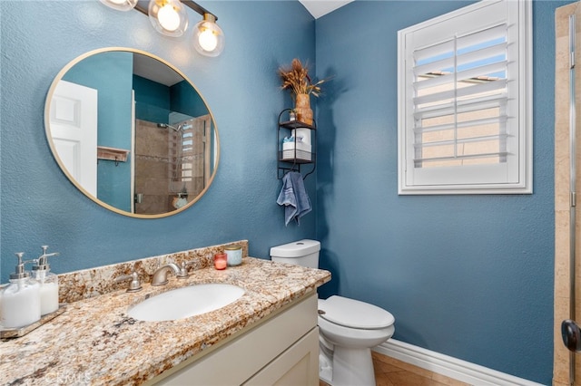 14131 Apple Grove Ct, Eastvale, CA 92880 - bathroom with vanity, tile patterned flooring, and a shower