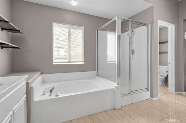 11890 Greenbluff Way, Yucaipa, CA 92399 - bathroom with a stall shower, a bath, and vanity