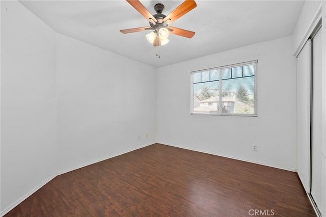 11890 Greenbluff Way, Yucaipa, CA 92399 - unfurnished bedroom featuring wood finished floors, a closet, and ceiling fan