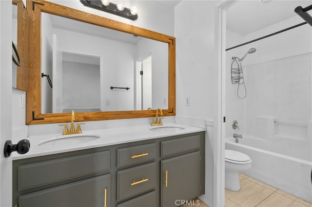 11890 Greenbluff Way, Yucaipa, CA 92399 - full bath featuring tile patterned floors, double vanity, and bathtub / shower combination