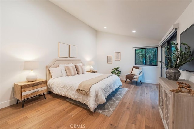 35 Beachcomber Dr, Corona Del Mar, CA 92625 - bedroom with lofted ceiling, light wood-type flooring, and recessed lighting