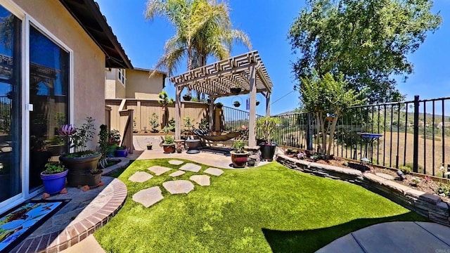 6130 Paseo Monona, Carlsbad, CA 92009 - fenced backyard with a pergola and a patio area