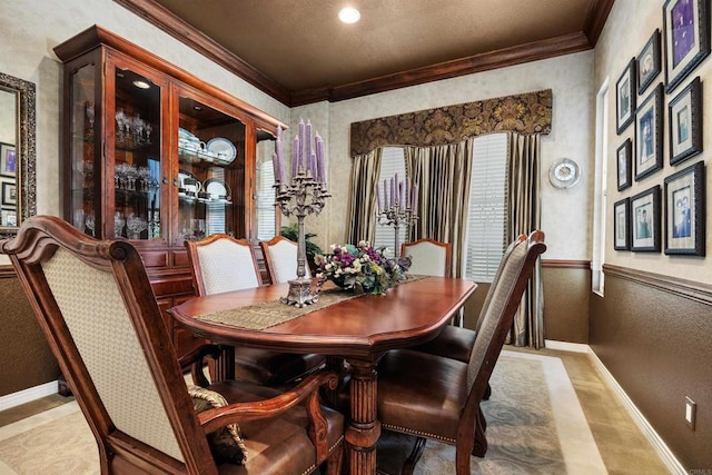 6130 Paseo Monona, Carlsbad, CA 92009 - dining area with ornamental molding, a textured wall, and healthy amount of natural light