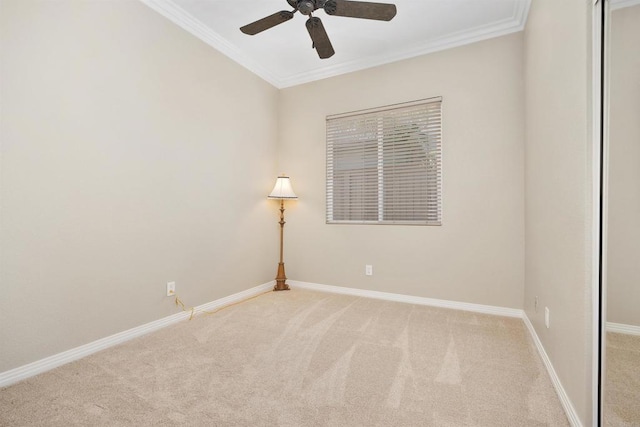 6130 Paseo Monona, Carlsbad, CA 92009 - carpeted empty room with ceiling fan and crown molding