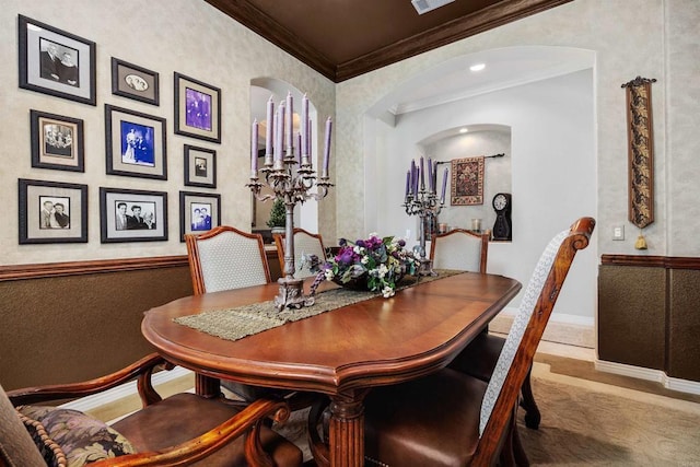 6130 Paseo Monona, Carlsbad, CA 92009 - dining space with crown molding and a chandelier