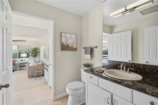 18643 Las Flores St, Fountain Valley, CA 92708 - bathroom featuring vanity and toilet