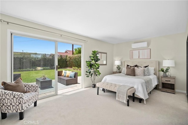 18643 Las Flores St, Fountain Valley, CA 92708 - carpeted bedroom with an AC wall unit and access to exterior
