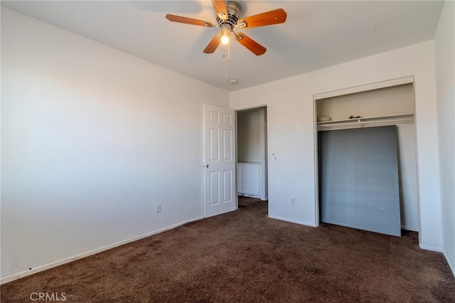 13740 Starshine Dr, Victorville, CA 92392 - unfurnished bedroom featuring carpet, a closet, and a ceiling fan