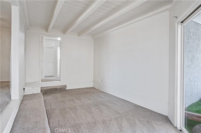 513 W D St, Wilmington, CA 90744 - unfurnished room with carpet flooring and beam ceiling