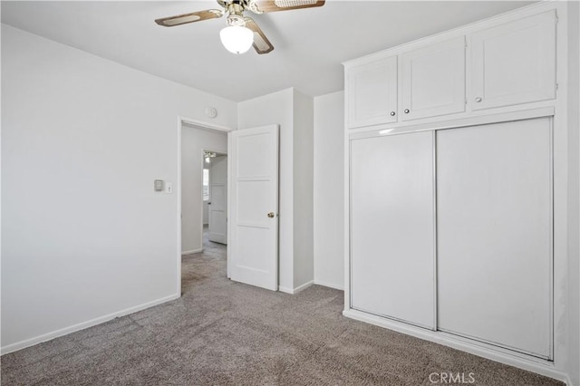 513 W D St, Wilmington, CA 90744 - unfurnished bedroom with carpet floors, a closet, and ceiling fan