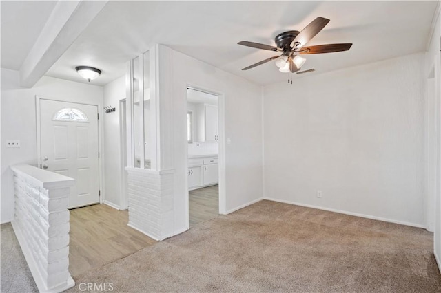 513 W D St, Wilmington, CA 90744 - foyer with light carpet and ceiling fan