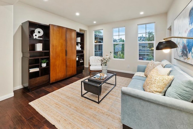 7603 Circulo Sequoia, Carlsbad, CA 92009 - living room featuring dark wood-type flooring and recessed lighting