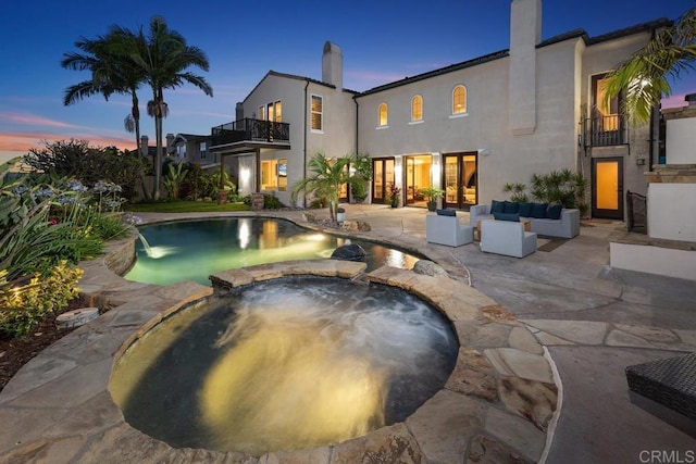 7603 Circulo Sequoia, Carlsbad, CA 92009 - view of pool featuring a pool with connected hot tub, a patio, and an outdoor hangout area