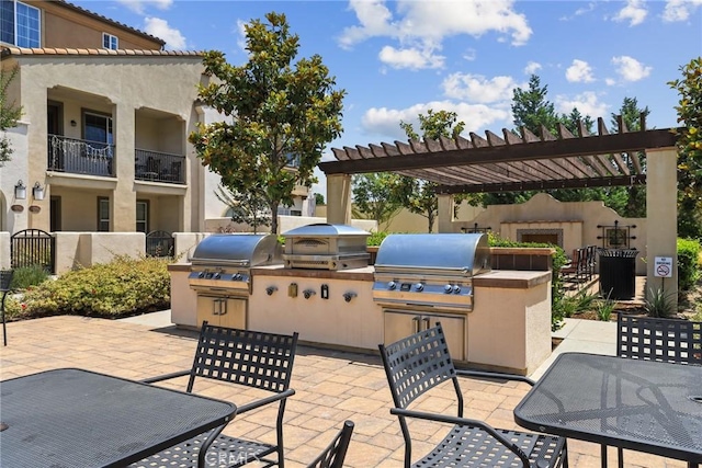 911 Santa Fe Ave Unit A, San Gabriel, CA 91776 - view of patio with outdoor dining space, area for grilling, and a pergola