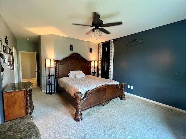 6227 Ocean Jasper Dr, Bakersfield, CA 93313 - bedroom featuring light colored carpet and a ceiling fan