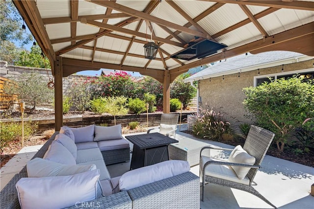 27763 Sequoia Glen Dr, Valencia, CA 91354 - view of patio with an outdoor hangout area and a gazebo
