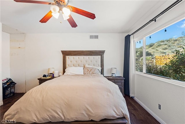 27763 Sequoia Glen Dr, Valencia, CA 91354 - bedroom featuring dark wood finished floors and ceiling fan