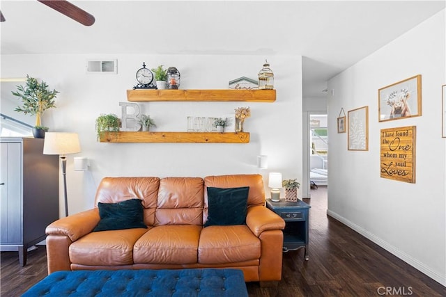27763 Sequoia Glen Dr, Valencia, CA 91354 - living area featuring wood finished floors and ceiling fan