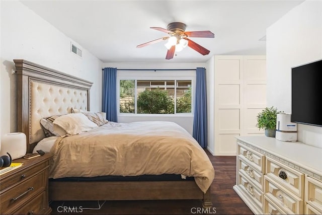 27763 Sequoia Glen Dr, Valencia, CA 91354 - bedroom with dark wood finished floors and a ceiling fan