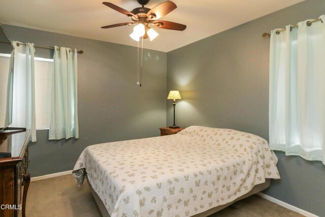 3036 Fairesta St, La Crescenta, CA 91214 - carpeted bedroom featuring baseboards and a ceiling fan