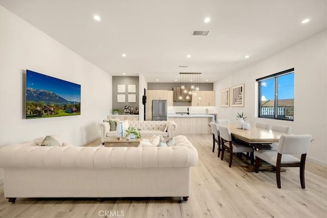 756 W 19th St Unit B, Costa Mesa, CA 92627 - living area with light wood finished floors and recessed lighting