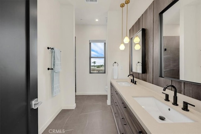 756 W 19th St Unit B, Costa Mesa, CA 92627 - bathroom with tile patterned floors and double vanity