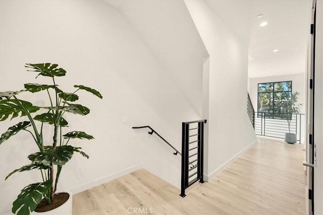 756 W 19th St Unit B, Costa Mesa, CA 92627 - stairway featuring wood finished floors and recessed lighting