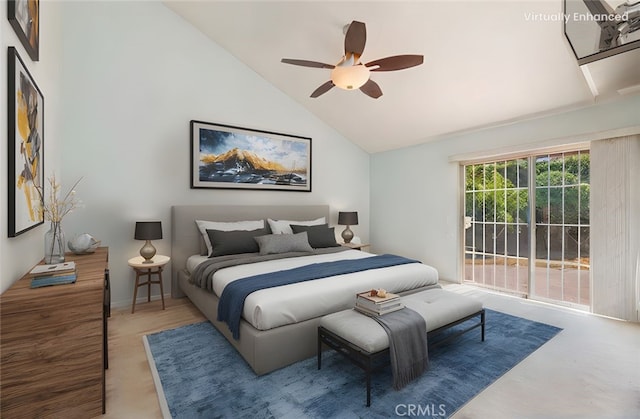 2747 Persimmon Pl, Riverside, CA 92506 - bedroom with lofted ceiling and ceiling fan