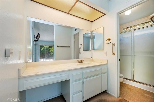 2747 Persimmon Pl, Riverside, CA 92506 - full bathroom with a stall shower, tile patterned floors, and vanity