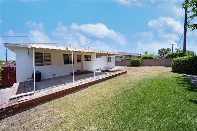 11815 Rimrock Dr, La Mirada, CA 90638 - rear view of property with a patio, a fenced backyard, and stucco siding