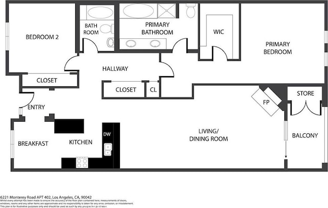 6221 Monterey Rd Unit 402, Los Angeles, CA 90042 - view of floor plan / room layout