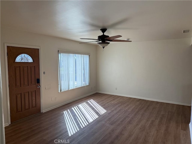 3055 Ronald St, Riverside, CA 92506 - entrance foyer featuring dark wood-type flooring and a ceiling fan