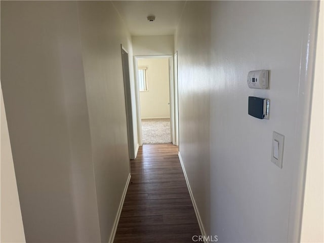 3055 Ronald St, Riverside, CA 92506 - hallway featuring baseboards and dark wood-style floors