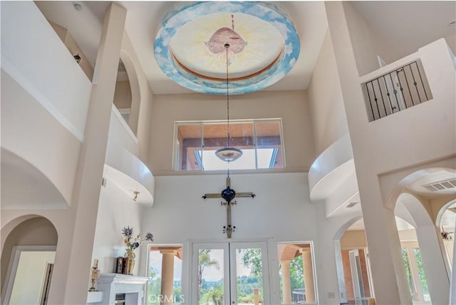 11110 Choctaw Dr, Bakersfield, CA 93308 - entrance foyer featuring a high ceiling and french doors